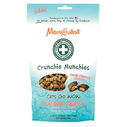 Meowijuana Crunchie Munchie Cat Treats - Seafood Medley Flavour