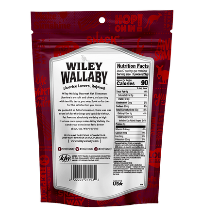 Wiley Wallaby Hot Cinnamon Licorice 200g
