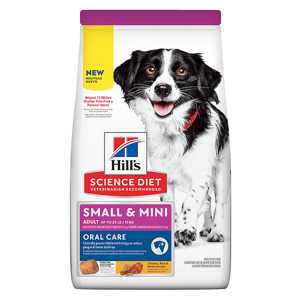 Hill's Science Diet Oral Care Small & Mini Adult Dog Dry Food - Chicken, Rice & Barley 4lb