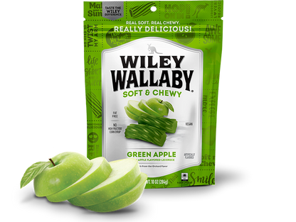 Wiley Wallaby Green Apple Licorice 200gm