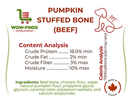 Wow-Finds - B&T - Stuffed Bone - Pumpkin (1 Bone)