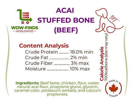 Wow-Finds - B&T - Stuffed Bone - Acai (1Bone)