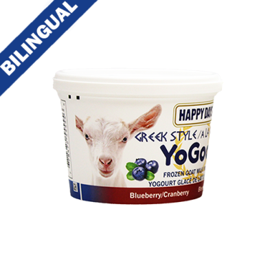 HAPPY DAYS - YoGoat Blueberry/Cranberry Greek Style Frozen Goat Milk Yogurt 475gm