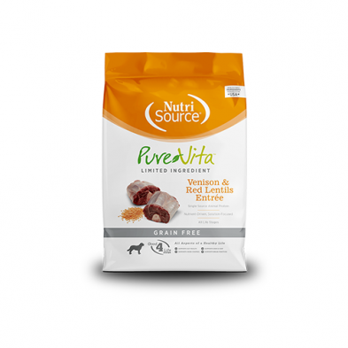 NUTRISOURCE® PUREVITA™ LIMITED INGREDIENT VENISON & RED LENTILS ENTRÉE GRAIN FREE DRY DOG FOOD