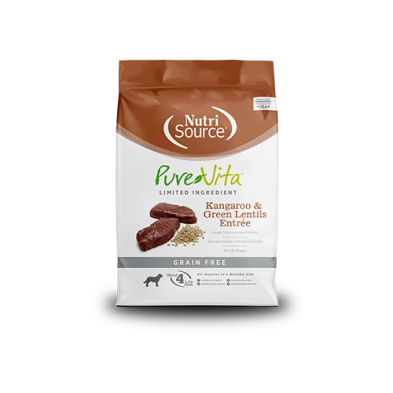 NUTRISOURCE® PUREVITA™ LIMITED INGREDIENT KANGAROO & GREEN LENTILS ENTRÉE GRAIN FREE DRY DOG FOOD