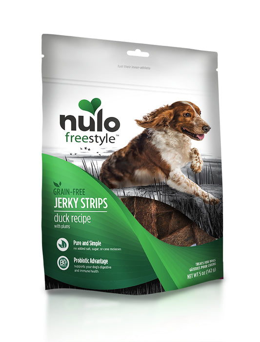 Nulo - FreeStyle - Grain-Free Jerky Strips - Duck Recipe with Plums 5oz