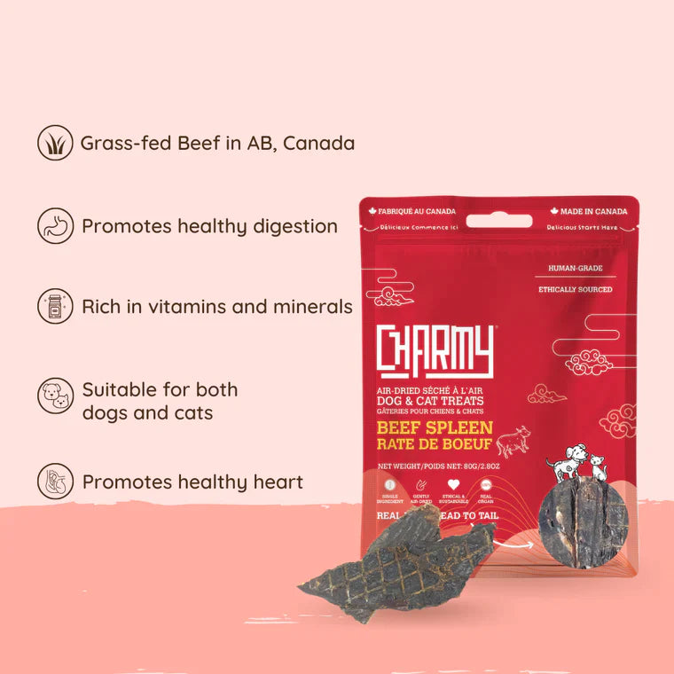 Charmy Air Dried Beef Spleen Dog and Cat Treats